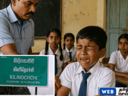 கிளிநொச்சி பகுதியில் பிரபல பாடசாலை ஒன்றில் ஆசிரியர் அடித்ததில் 3ம் தரத்தில் கல்வி பயிலும் மாணவன் காயம்