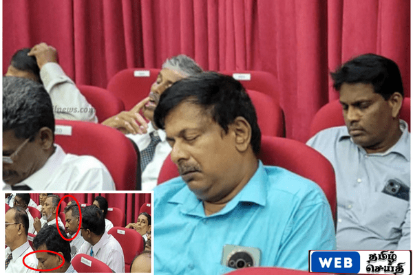 யாழில் பிரதமருடன் நடந்த கூட்டத்தில் நித்திரையில் கல்வி அதிகாரிகள் – புகைப்படங்கள் வைரல்