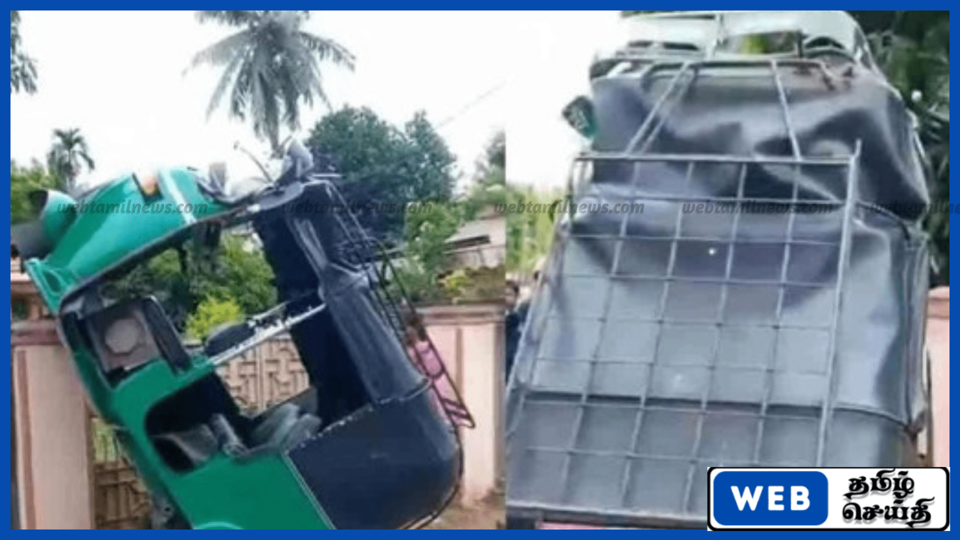 யாழ்ப்பாணம் ஆனைக்கோட்டையில் முச்சக்கர வண்டி விபத்து – சாரதி காயம்